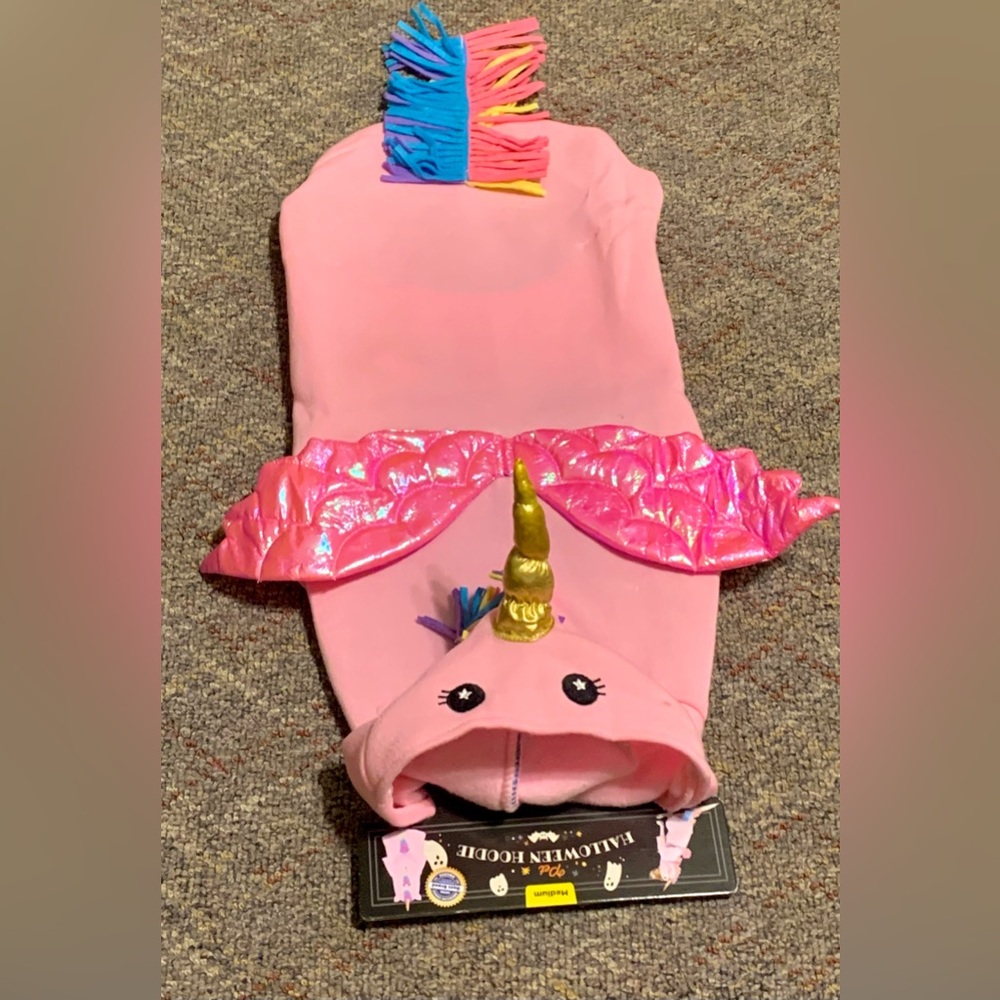 Dog pet Costume Pink M Unicorn Hoodie Halloween Size Medium NEW NWT